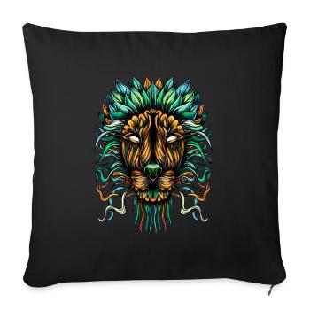Löwe-Farbe - Sofakissenbezug 45 x 45 cm - Schwarz - Vorne