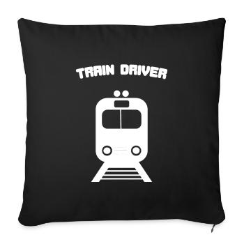 Voie de locomotive - Housse de coussin décorative 45 x 45 cm - noir - Devant