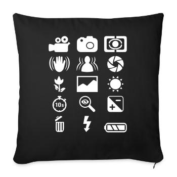 DSLR Camera icon - Sofa pillowcase 17,3'' x 17,3'' (45 x 45 cm) - black - Front