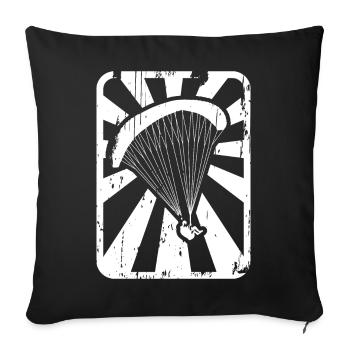 Gleitschirmflieger - Sofakissenbezug 45 x 45 cm - Schwarz - Vorne