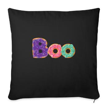 Beignet de boo Halloween - Housse de coussin décorative 45 x 45 cm - noir - Devant