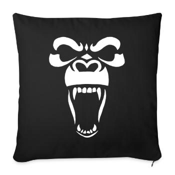 Gorille blanc - Housse de coussin décorative 45 x 45 cm - noir - Devant