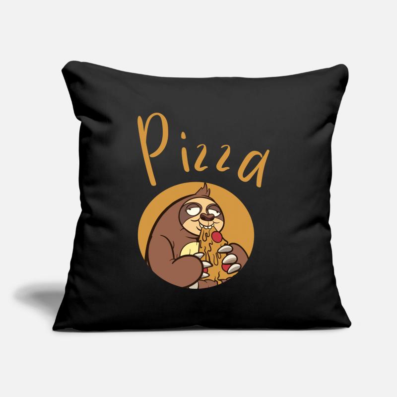 Fun sloth with pizza Sofa pillowcase 17,3'' x 17,3'' (45 x 45 cm)