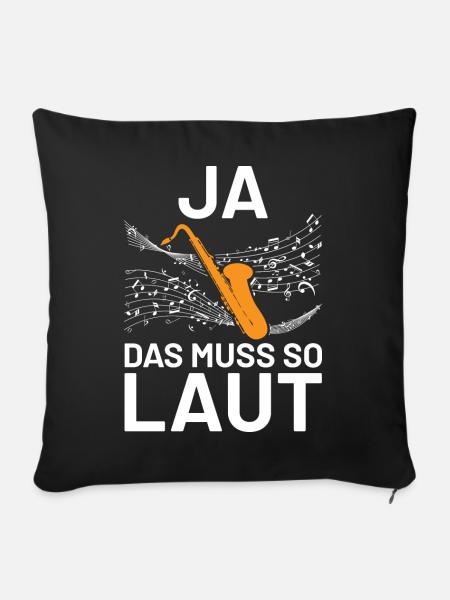 Saxophon Jazz Musiker Geschenkidee - Sofakissenbezug 45 x 45 cm - Schwarz