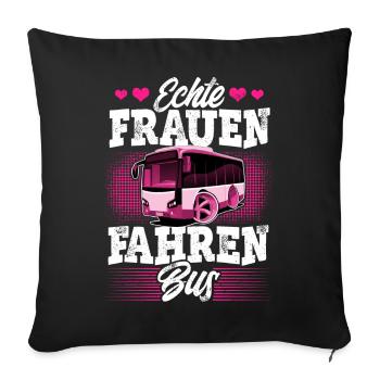 Busfahrerin - Sofakissenbezug 45 x 45 cm - Schwarz - Vorne