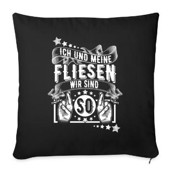 Fliesenleger - Sofakissenbezug 45 x 45 cm - Schwarz - Vorne