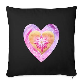 Petit LotusHerz - Sonja Ariel de Staden - Housse de coussin décorative 45 x 45 cm - noir - Devant