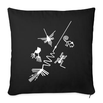 Lignes de Nazca - Pérou - Housse de coussin décorative 45 x 45 cm - noir - Devant