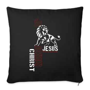 Jesus Christus Shirt Bibelvers Ich bin der Weg - Sofakissenbezug 45 x 45 cm - Schwarz - Vorne