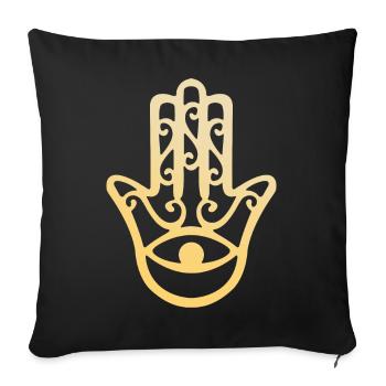 Fatma hand - Sofa pillowcase 17,3'' x 17,3'' (45 x 45 cm) - black - Front