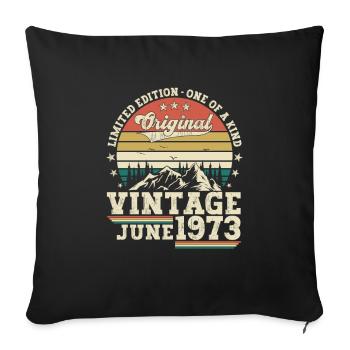 Original Juin Millésime 1973 49ème Anniversaire Hommes - Housse de coussin décorative 45 x 45 cm - noir - Devant