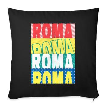 Rom Roma Italien Stadt Schrift Skyline Heimat - Sofakissenbezug 45 x 45 cm - Schwarz - Vorne