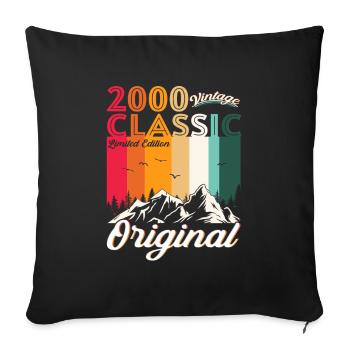 Original 2000 22nd Birthday Gift Men Women - Sofa pillowcase 17,3'' x 17,3'' (45 x 45 cm) - black - Front