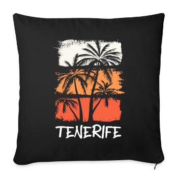 Tenerife Tenerife Summer Sun Beach Sea Palm Trees - Sofa pillowcase 17,3'' x 17,3'' (45 x 45 cm) - black - Front