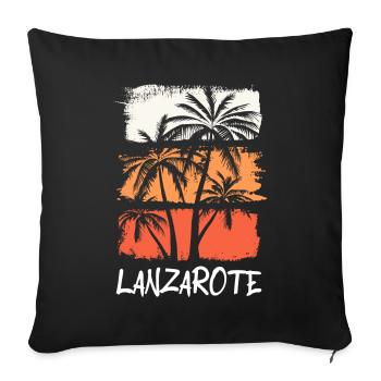Lanzarote Summer Sun Beach Sea Palms Holiday - Sofa pillowcase 17,3'' x 17,3'' (45 x 45 cm) - black - Front