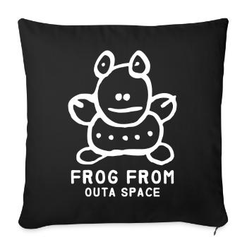 Frog "Frog from outa Space" saying - Sofa pillowcase 17,3'' x 17,3'' (45 x 45 cm) - black - Front