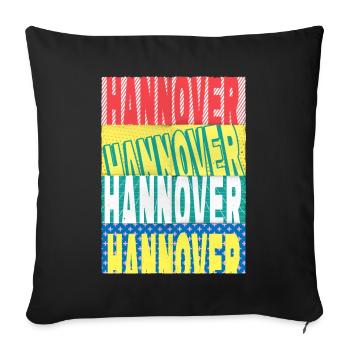 Hanovre Allemagne City Font Skyline Accueil - Housse de coussin décorative 45 x 45 cm - noir - Devant