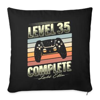35th Birthday Level 35 Complete Limited Edition - Sofa pillowcase 17,3'' x 17,3'' (45 x 45 cm) - black - Front