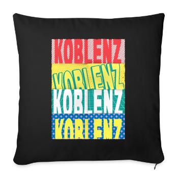 Koblenz Deutschland Stadt Schrift Skyline - Sofakissenbezug 45 x 45 cm - Schwarz - Vorne