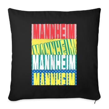 Mannheim Germany City Font Skyline - Sofa pillowcase 17,3'' x 17,3'' (45 x 45 cm) - black - Front
