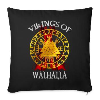 Viking Germanic tribes Norse Valhalla - Sofa pillowcase 17,3'' x 17,3'' (45 x 45 cm) - black - Front