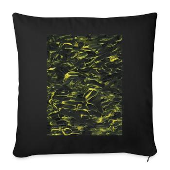 Jaune dans l’obscurité (peinture acrylique) - Housse de coussin décorative 45 x 45 cm - noir - Devant