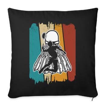 Badminton - Housse de coussin décorative 45 x 45 cm - noir - Devant