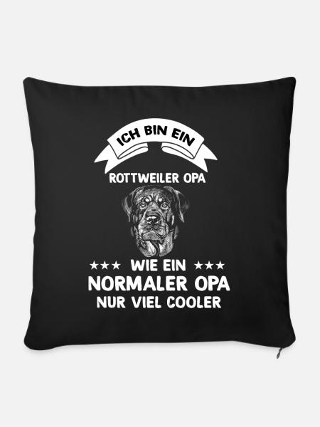 Ich bin ein Rottweiler Opa - Sofakissenbezug 45 x 45 cm - Schwarz