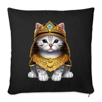 Chat pharaon égyptien - Housse de coussin décorative 45 x 45 cm - noir - Devant