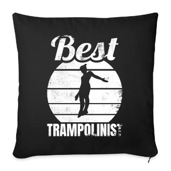 Drôle de pull trampoline - Housse de coussin décorative 45 x 45 cm - noir - Devant