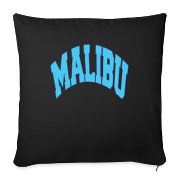 Blue MALIBU California Sport T-Shirt - Sofa pillowcase 17,3'' x 17,3'' (45 x 45 cm) - black - Front