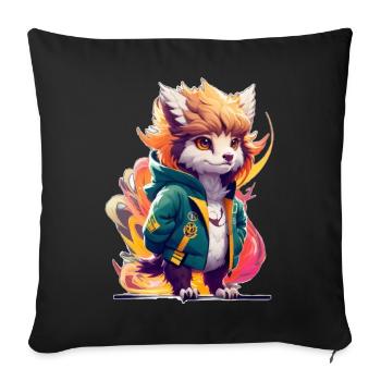 Cute stylish griffin - Sofa pillowcase 17,3'' x 17,3'' (45 x 45 cm) - black - Front