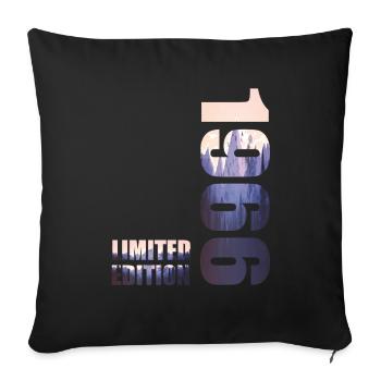 1966. Limited Edition T-Shirt Geburtstags Idee - Sofakissenbezug 45 x 45 cm - Schwarz - Vorne