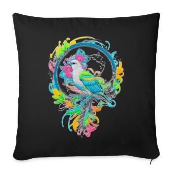 Bird - Sofa pillowcase 17,3'' x 17,3'' (45 x 45 cm) - black - Front