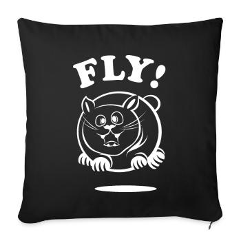 Big Cat Big Cat Cartoon Funny Comic Cat Icon - Sofa pillowcase 17,3'' x 17,3'' (45 x 45 cm) - black - Front