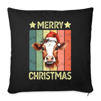 Cow Christmas - Sofa pillowcase 17,3'' x 17,3'' (45 x 45 cm) - black - Front