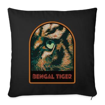 Tiger's Eye in Close-up – Intense Illustration - Sofa pillowcase 17,3'' x 17,3'' (45 x 45 cm) - black - Front