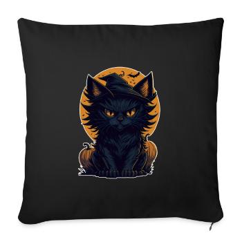 Cat Black Cat Halloween - Sofa pillowcase 17,3'' x 17,3'' (45 x 45 cm) - black - Front