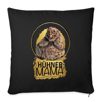 Poulets Maman - Housse de coussin décorative 45 x 45 cm - noir - Devant