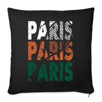 Tennis Shirt Paris Turnier Design Hoodie - Sofakissenbezug 45 x 45 cm - Schwarz - Vorne