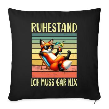 Renard à la retraite pour les retraités - Housse de coussin décorative 45 x 45 cm - noir - Devant