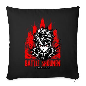 Anime Manga // Battle Shounen Junkie // AS006 - Housse de coussin décorative 45 x 45 cm - noir - Devant
