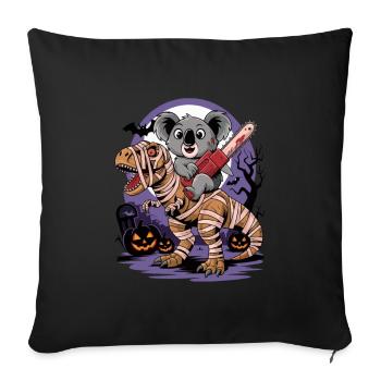 Koala rides a dinosaur on Halloween - Sofa pillowcase 17,3'' x 17,3'' (45 x 45 cm) - black - Front