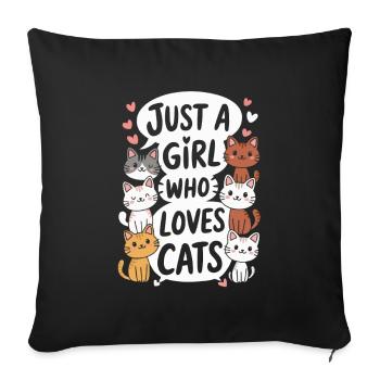 Dicton de chats mignons pour les femmes et les filles - Housse de coussin décorative 45 x 45 cm - noir - Devant