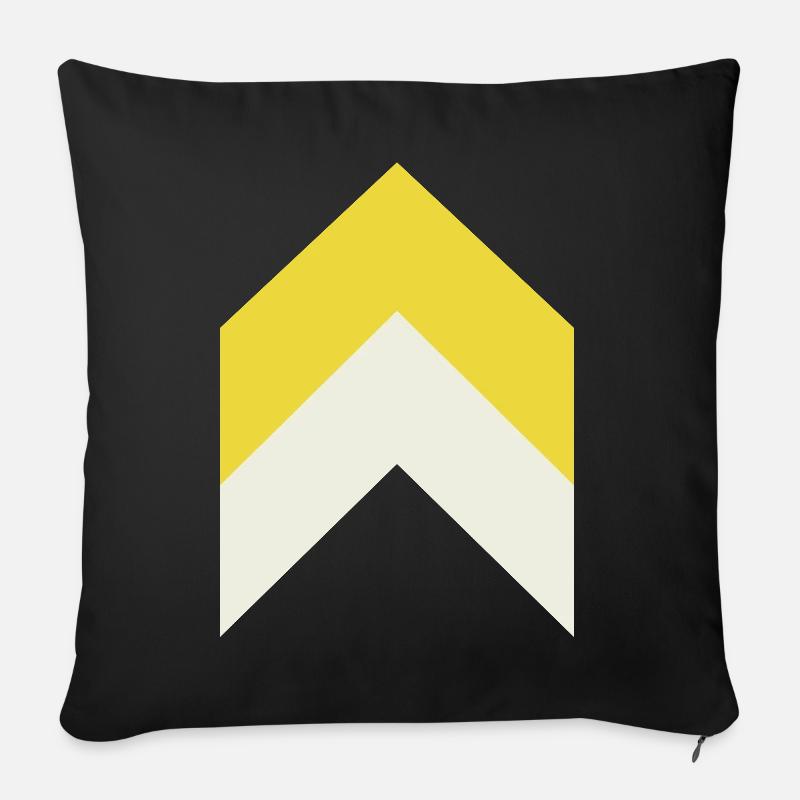 Chevron Gelb Creme Schwarz Muster - Sofakissenbezug 45 x 45 cm - Schwarz