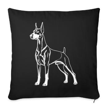 Doberman Lineart - Sofa pillowcase 17,3'' x 17,3'' (45 x 45 cm) - black - Front