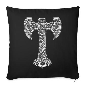 Mjöllnir symbole viking - Housse de coussin décorative 45 x 45 cm - noir - Devant