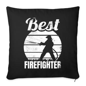 Best Firefighter - Sofa pillowcase 17,3'' x 17,3'' (45 x 45 cm) - black - Front