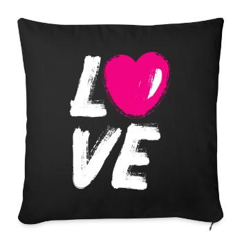 Love Love Heart Pink Wedding Comic Brush J’adore - Housse de coussin décorative 45 x 45 cm - noir - Devant