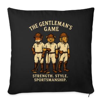 L’aventure golfique avec des animaux dans un style vintage - Housse de coussin décorative 45 x 45 cm - noir - Devant